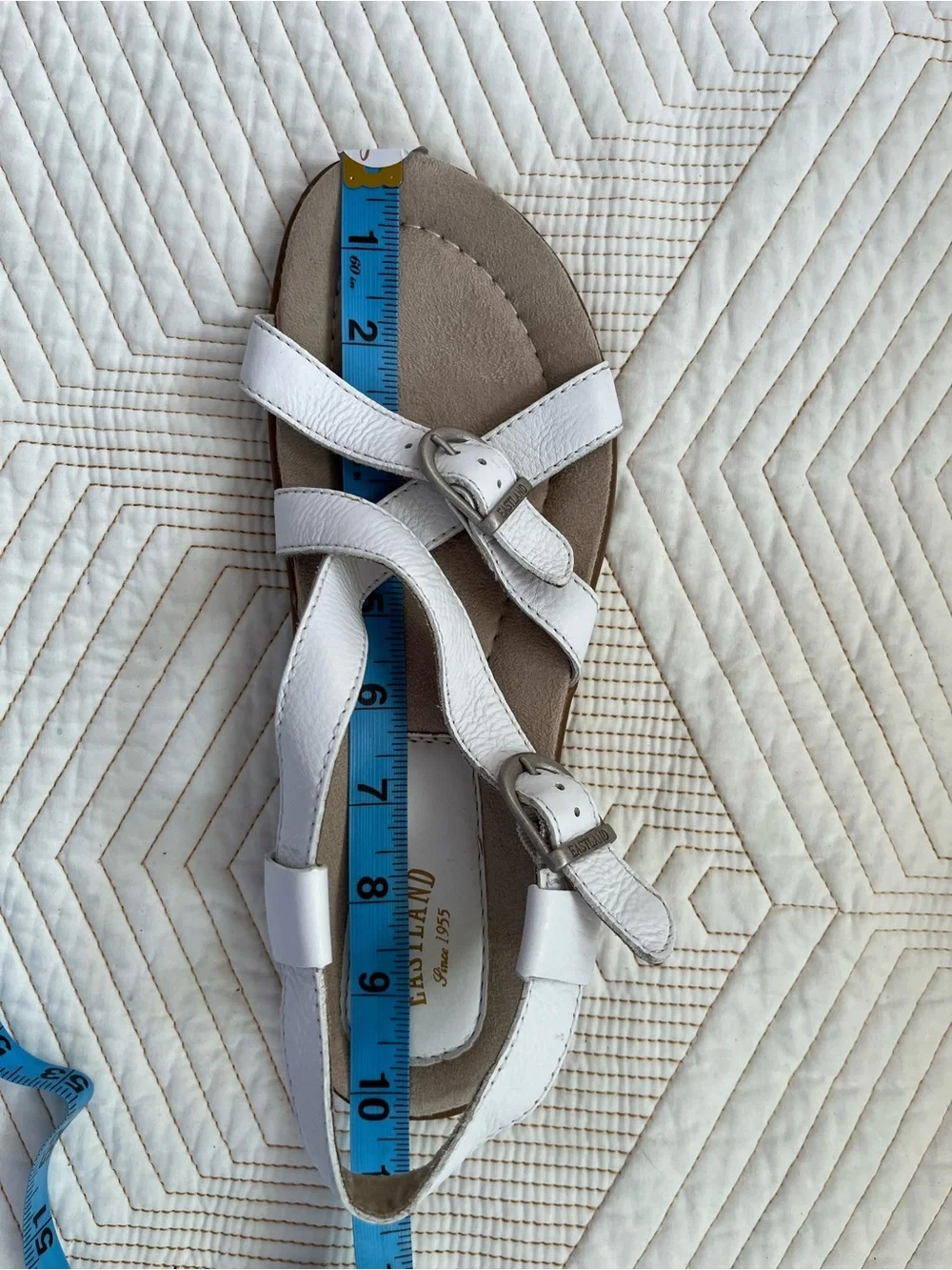 Eastland White Leather Crisscross Slingback Sandals - Picture 9 of 9